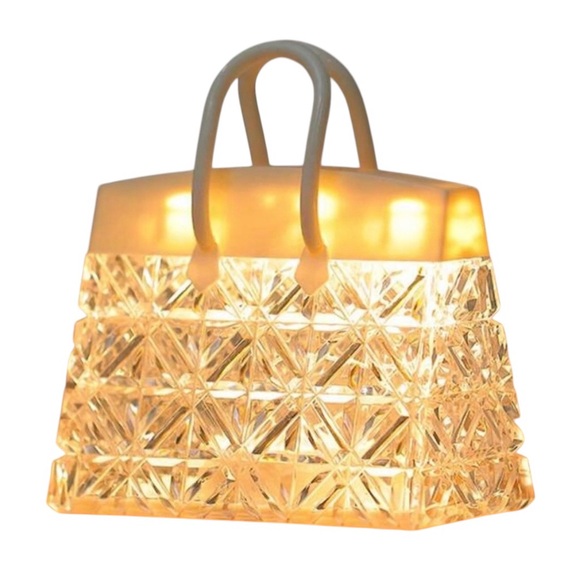 Handbags - Nightlight/Light Crystal Patterned Gold Handbag